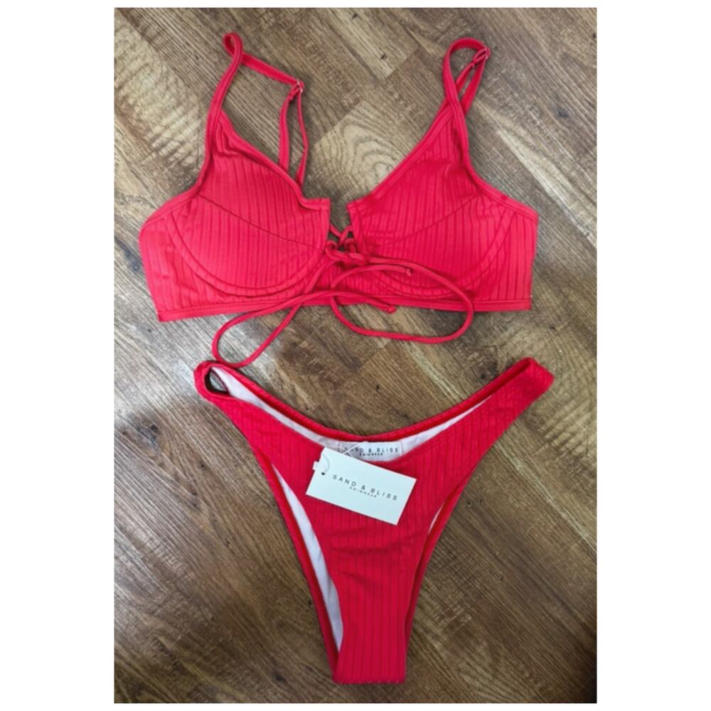 Sand And Bliss Bikini Set Top And Bottom Swimsuit M See Measurements